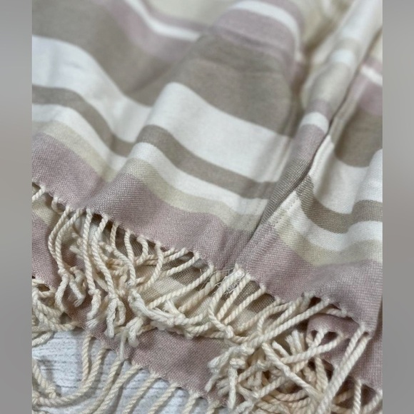 NEW Abercrombie & Fitch cream fringe shawl cape sweater poncho blanket one size - Picture 5 of 8